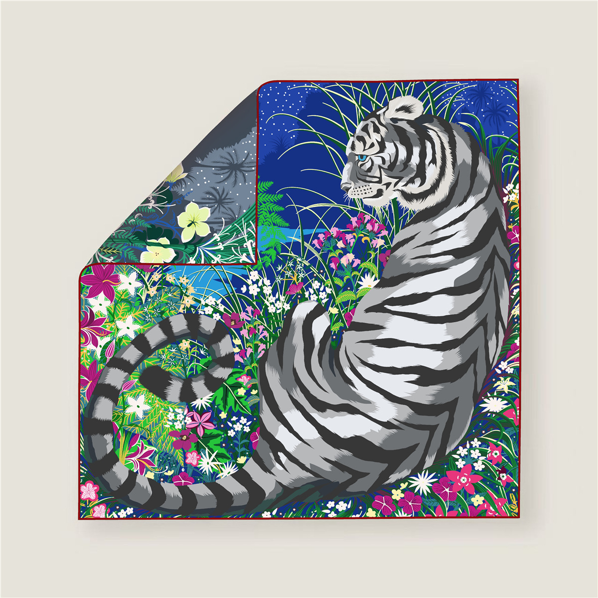 70CM Curled Edge Twill Silk Sq - Scarf Silk Square reseña y precio