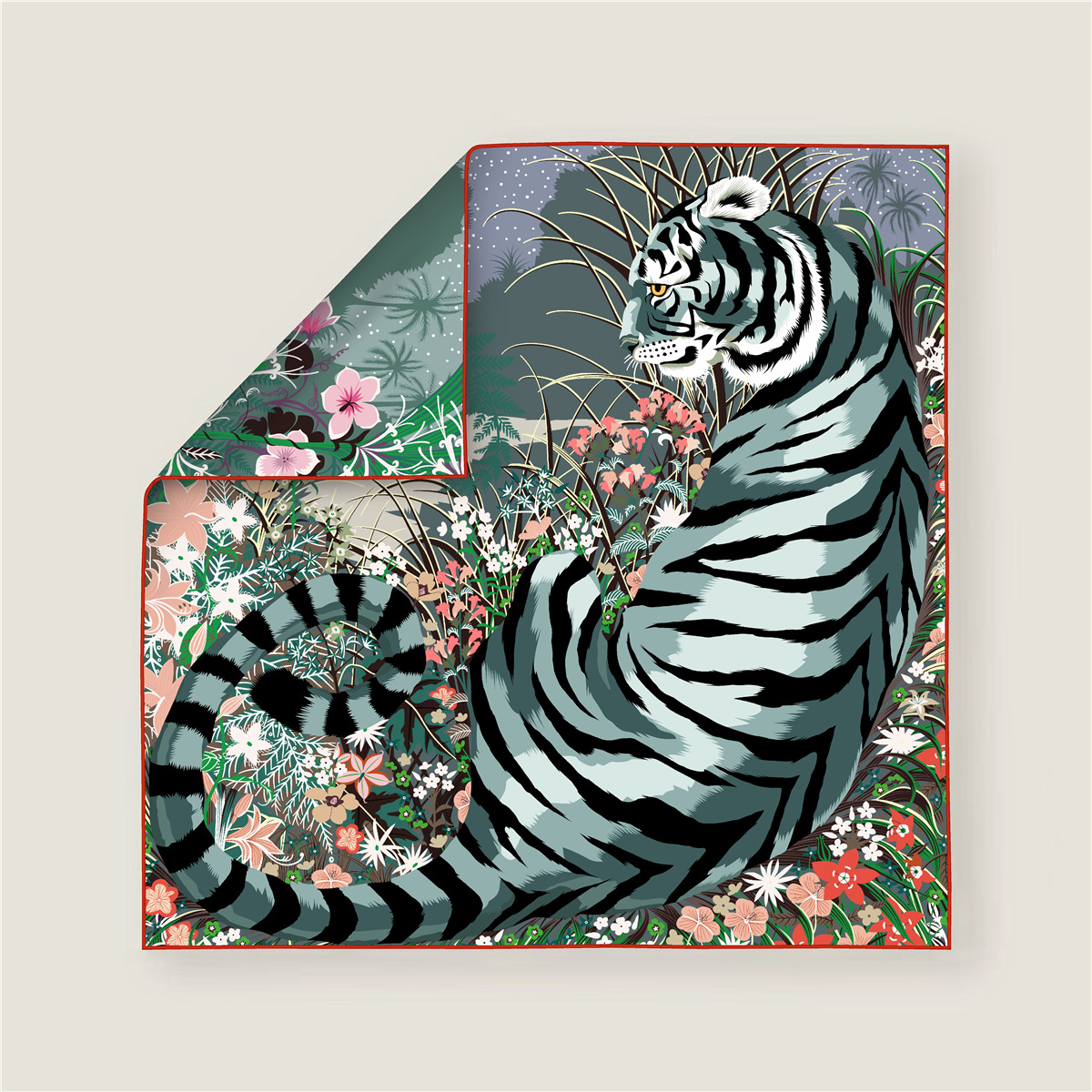 70CM Curled Edge Twill Silk Sq - Scarf Silk Square reseña y precio