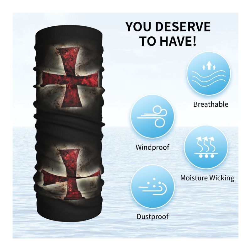 Custom Knights Templar Flag Ba - Neck Warmer Tube reseña y precio