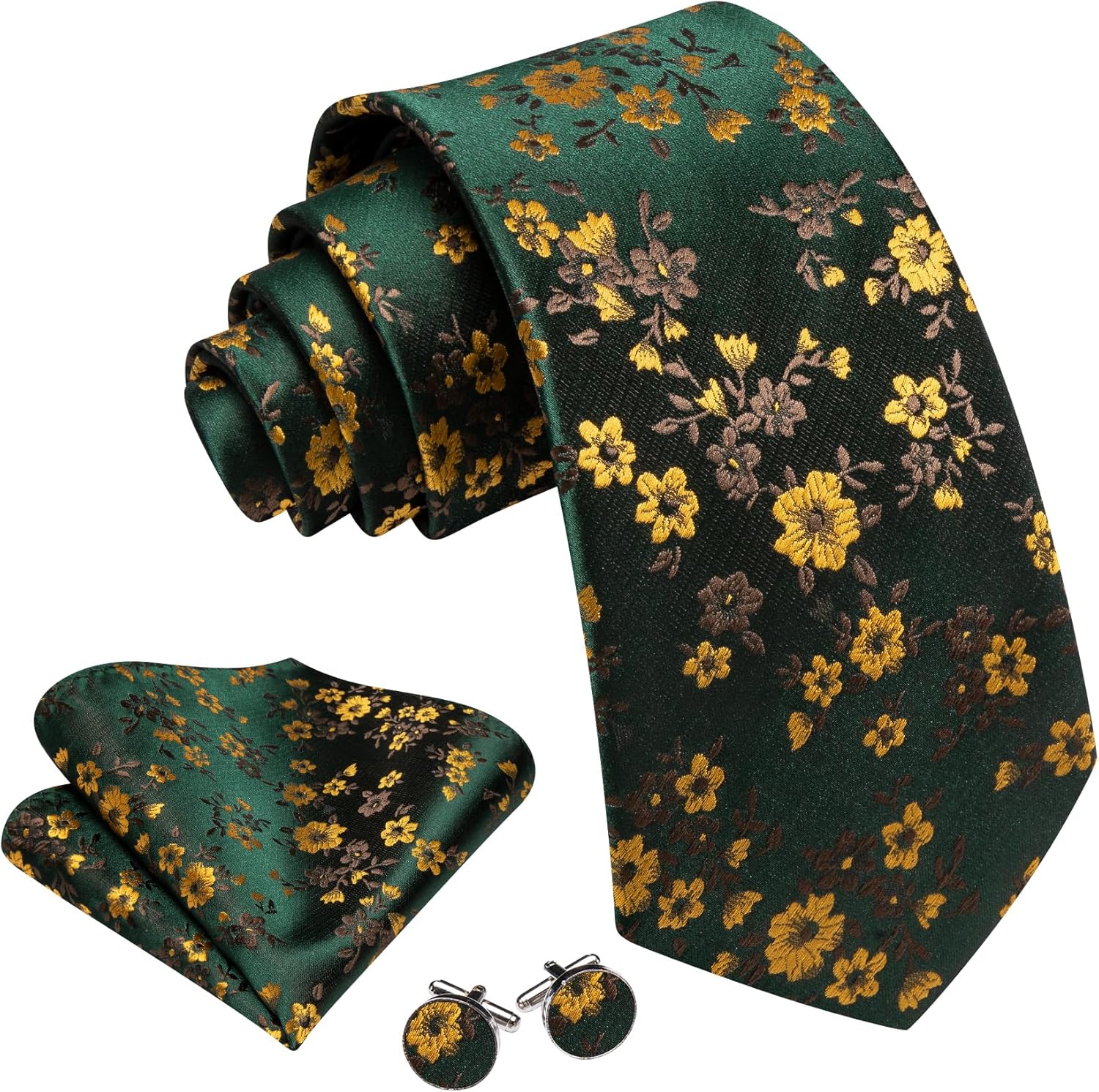 Men's Floral Paisley Silk Tie  - Pocket Square Set reseña y precio